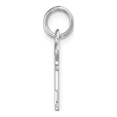 14K White Gold Key Letter L Charm – view 3