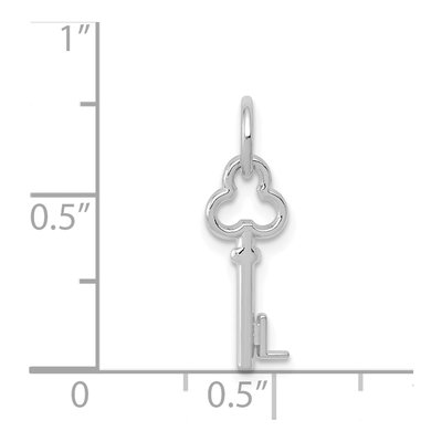 14K White Gold Key Letter L Charm – view 4
