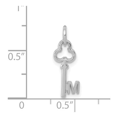 14K White Gold Key Letter M Charm – view 4