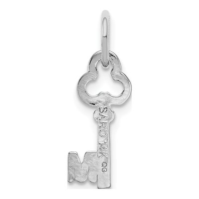 14K White Gold Key Letter M Charm – view 5