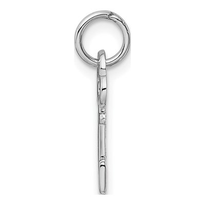 14K White Gold Key Letter N Charm – view 3