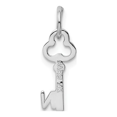 14K White Gold Key Letter N Charm – view 5