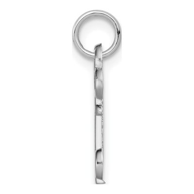 14K White Gold Key Letter O Charm – view 3