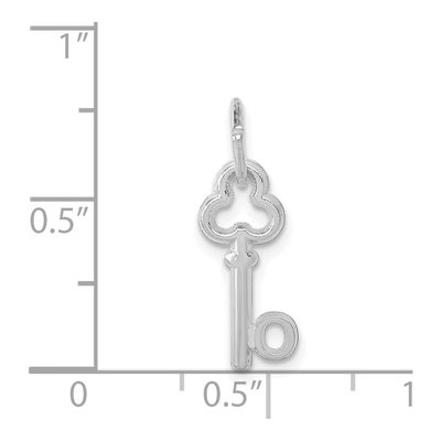 14K White Gold Key Letter O Charm – view 4