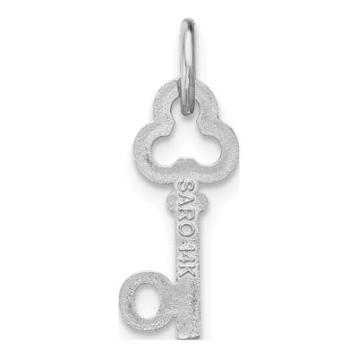 14K White Gold Key Letter O Charm – view 5