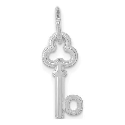 14K White Gold Key Letter O Charm