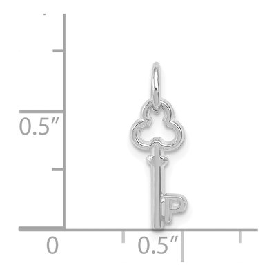 14K White Gold Key Letter P Charm – view 4