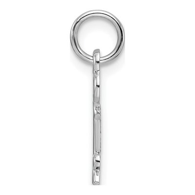 14K White Gold Key Letter R Charm – view 3