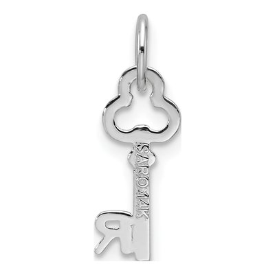 14K White Gold Key Letter R Charm – view 5