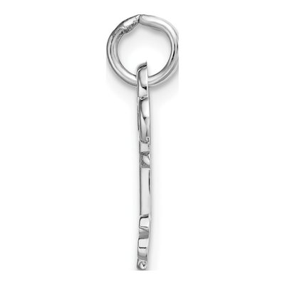 14K White Gold Key Letter S Charm – view 3