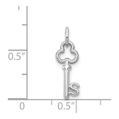 14K White Gold Key Letter S Charm – view 4