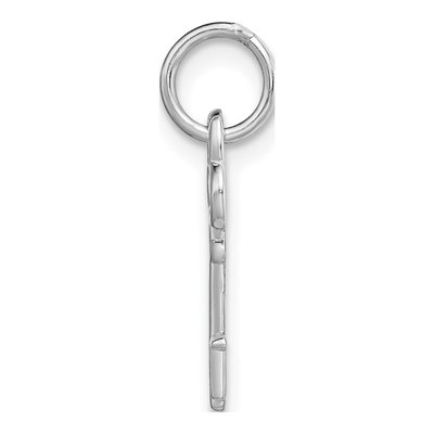 14K White Gold Key Letter T Charm – view 3