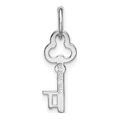 14K White Gold Key Letter T Charm – view 4