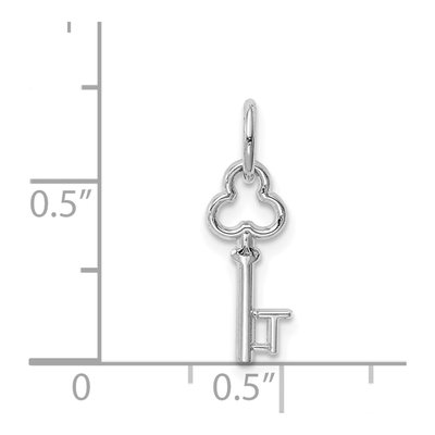 14K White Gold Key Letter T Charm – view 5