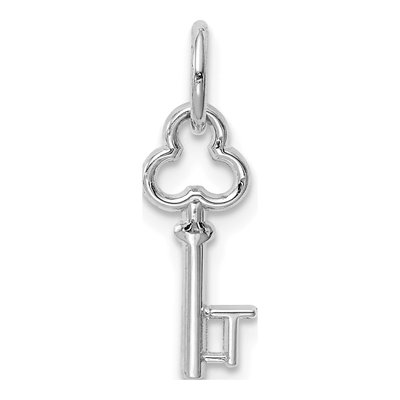 14K White Gold Key Letter T Charm