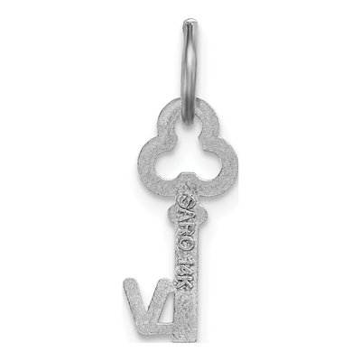 14K White Gold Key Letter V Charm – view 5