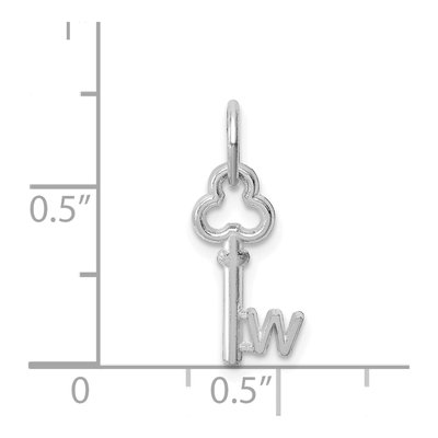 14K White Gold Key Letter W Pendant – view 4