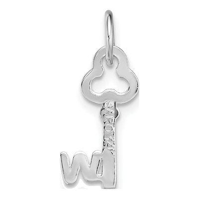 14K White Gold Key Letter W Pendant – view 5