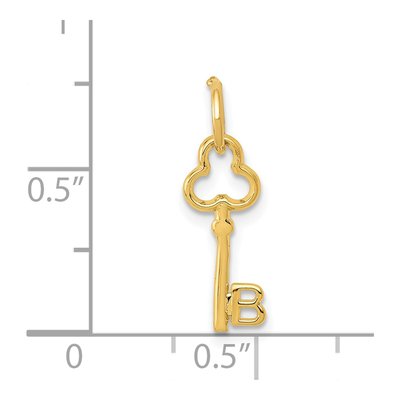 14K Yellow Gold Key Letter B Charm – view 5