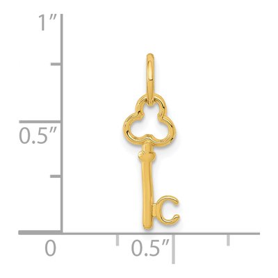 14K Yellow Gold Key Letter C Charm – view 5