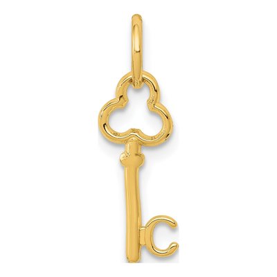 14K Yellow Gold Key Letter C Charm