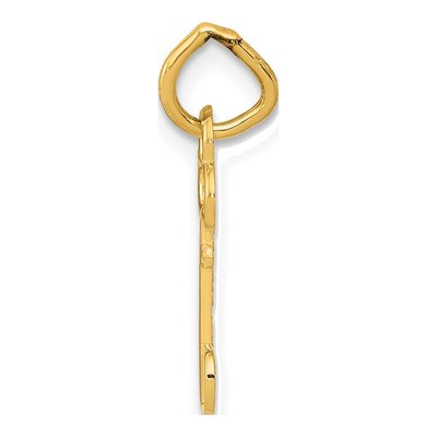 14K Yellow Gold Key Letter D Charm – view 3