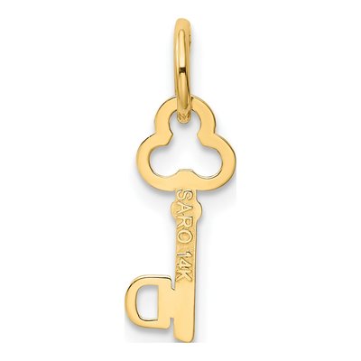 14K Yellow Gold Key Letter D Charm – view 4