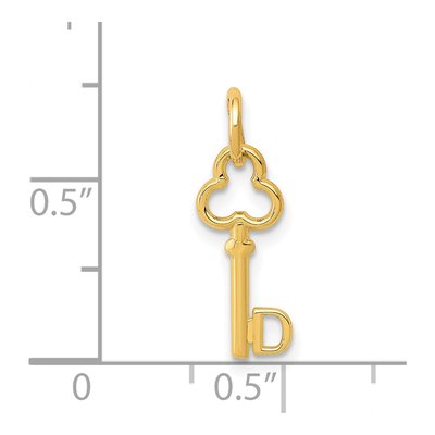 14K Yellow Gold Key Letter D Charm – view 5