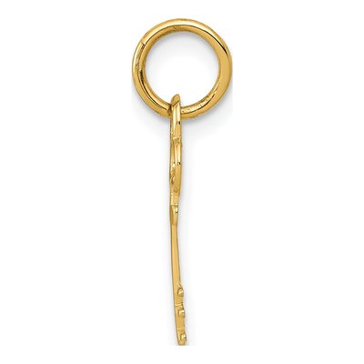 14K Yellow Gold Key Letter E Charm – view 3