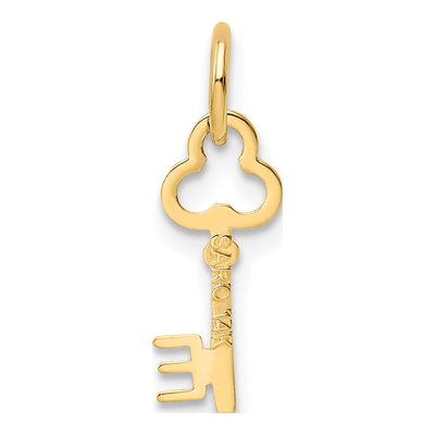 14K Yellow Gold Key Letter E Charm – view 4