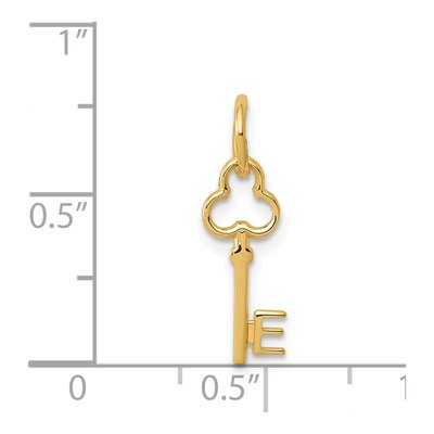 14K Yellow Gold Key Letter E Charm – view 5