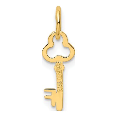 14K Yellow Gold Key Letter F Charm – view 4