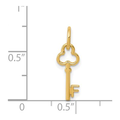 14K Yellow Gold Key Letter F Charm – view 5