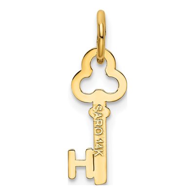 14K Yellow Gold Key Letter H Charm – view 4