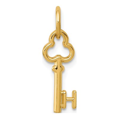 14K Yellow Gold Key Letter H Charm