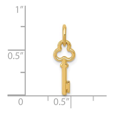 14K Yellow Gold Key Letter I Initial Charm – view 5