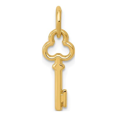 14K Yellow Gold Key Letter I Initial Charm