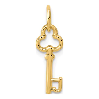 14K Yellow Gold Key Letter J Charm