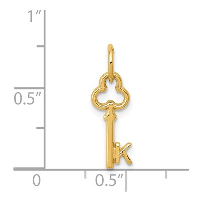 14K Yellow Gold Key Letter K Charm – view 5