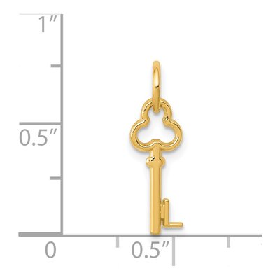 14K Yellow Gold Key Letter L Pendant – view 5