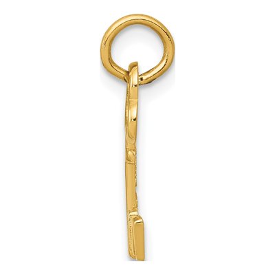 14K Yellow Gold Key Letter M Pendant – view 3