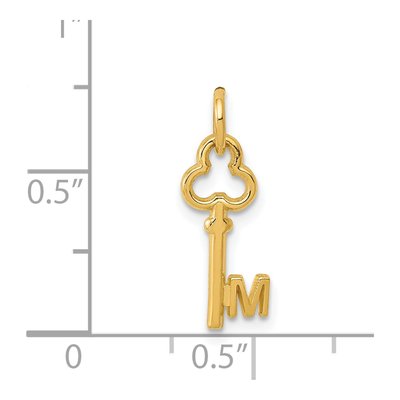 14K Yellow Gold Key Letter M Pendant – view 5