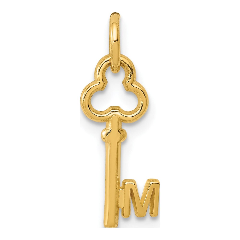14K Yellow Gold Key Letter M Pendant