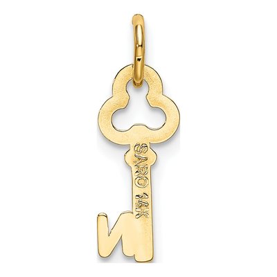 14K Yellow Gold Key Letter N Charm – view 4