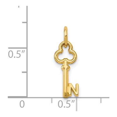 14K Yellow Gold Key Letter N Charm – view 5