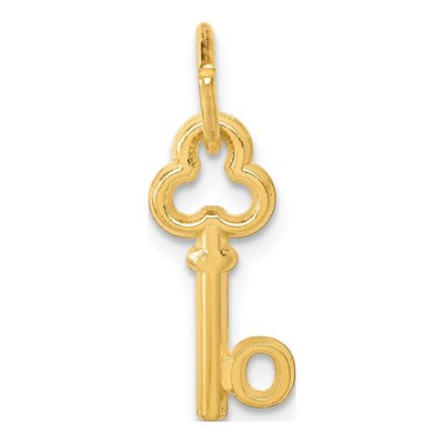 14K Yellow Gold Key Letter O Charm