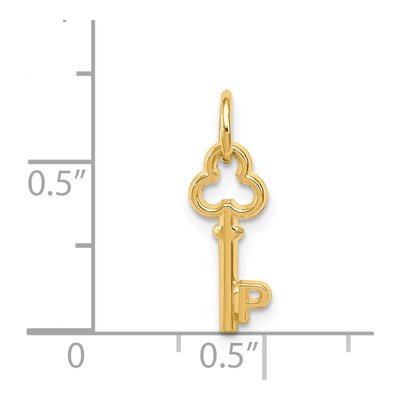 14K Yellow Gold Key Letter P Charm – view 4