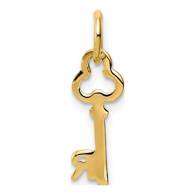14K Yellow Gold Key Letter R Charm – view 5