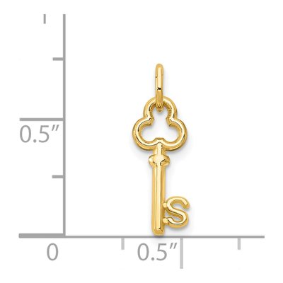 14K Yellow Gold Key Letter S Charm – view 5