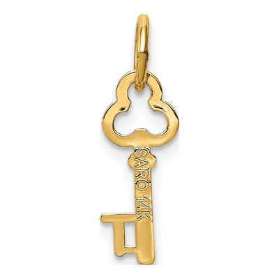 14K Yellow Gold Key Letter T Charm – view 4
